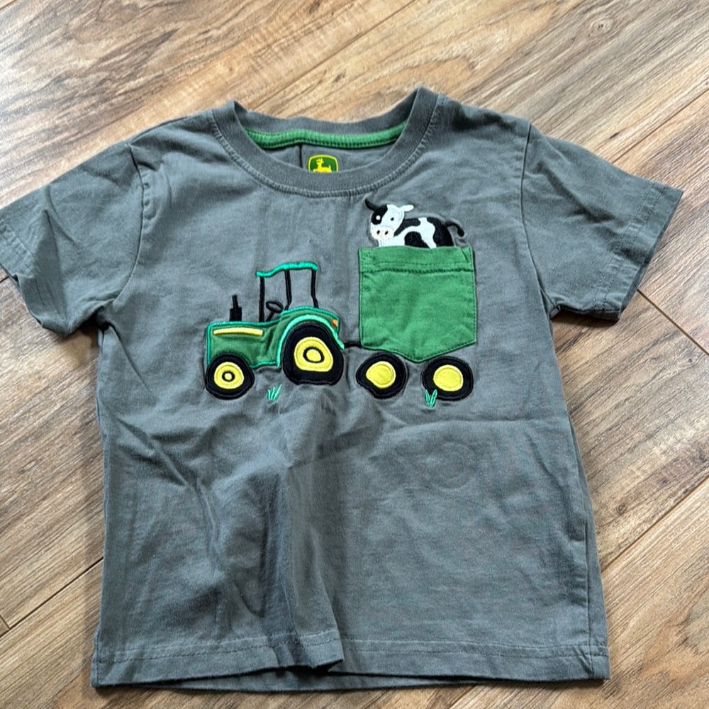 John Deere Gray and Green Tractor Tee